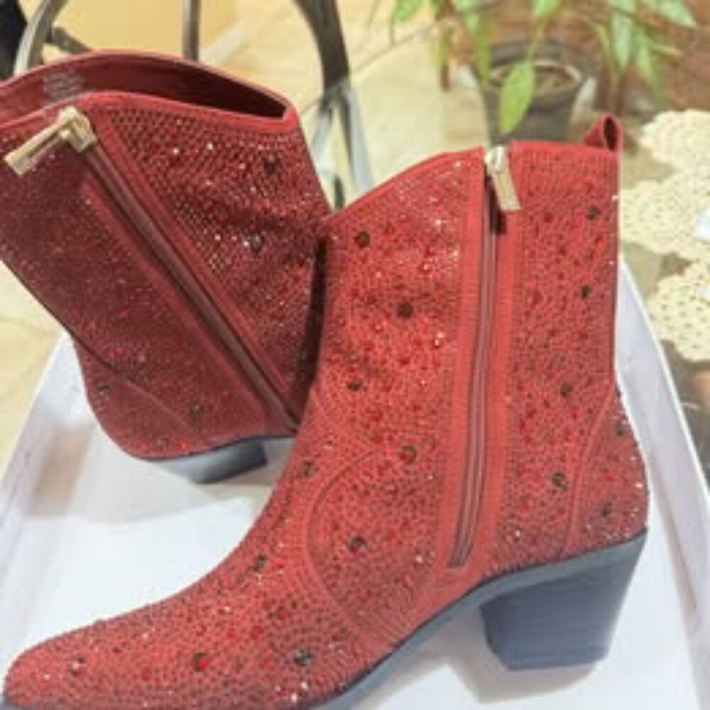 Jessica Simpson Red Heeled Boots - Picture 4 of 4